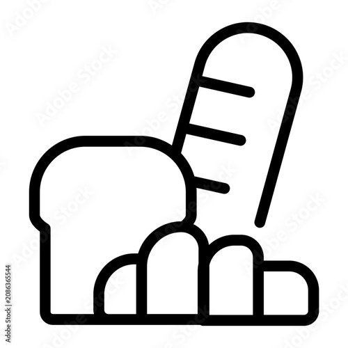 Foto Bakery products line icon