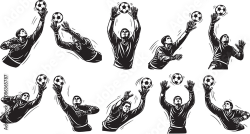 Tableau sur toile Goalkeeper Saves Collection Highlights Spectacular Soccer Defense Techniques Tod