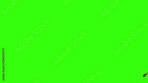 Collage of kitchen utensils falling against a vibrant green background