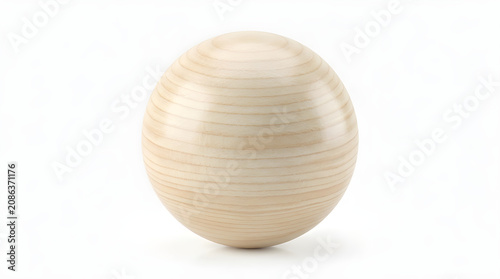 Wooden egg with horizontal stripes on white