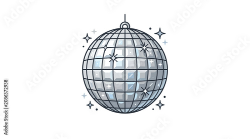 Foto Disco Ball Shining Brightly Alone.