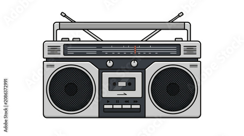 Photos Vintage Stereo Boombox Music Player Device.