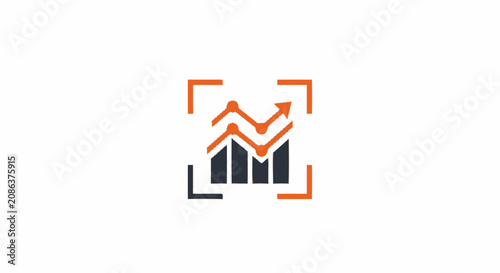 Financial growth bar chart and line graph icon representing business analytics and market success.