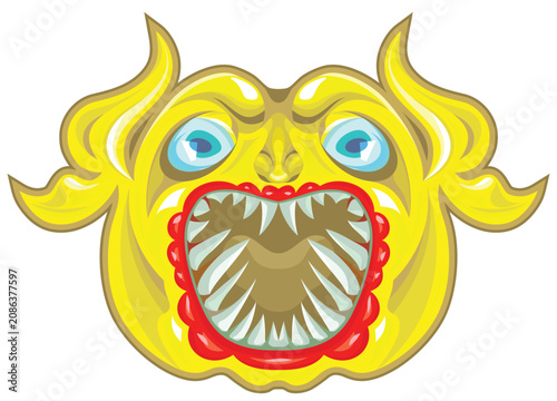 Cuadro en lienzo Yellow devil mask