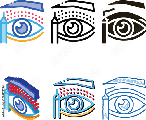 Quadro su tela eyelid surgery design phase icon pack vector