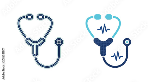 Foto Medical professionals examine patients with stethoscopes in clinics