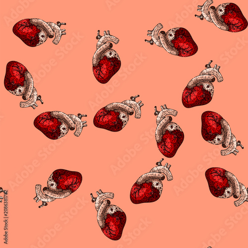 Foto pattern heartbeat heart hand drawn