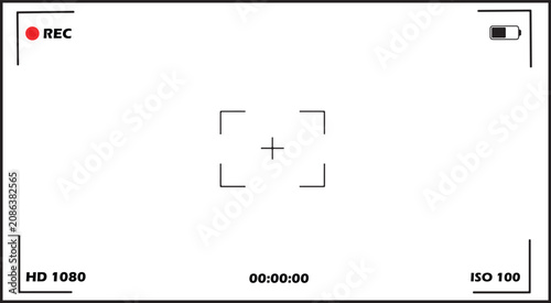 Foto Professional digital camera viewfinder overlay featuring recording indicator bat