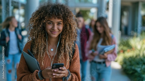 College Students Checking AI Class Schedule