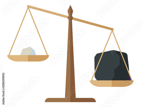 Photos A stylized balance scale illustrates planetary energy imbalance with contrasting weights