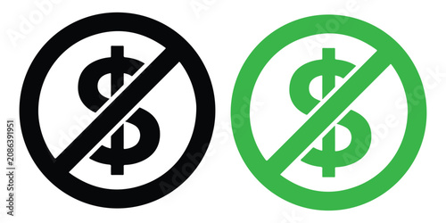 Cuadro en lienzo No money signs in black and green