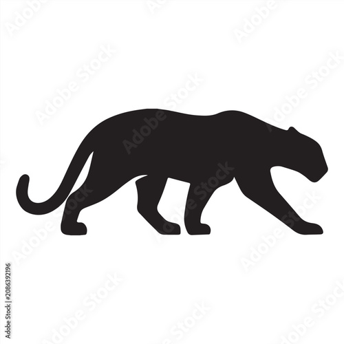 Foto Silhouette Black panther prowling wildlife vector illustration