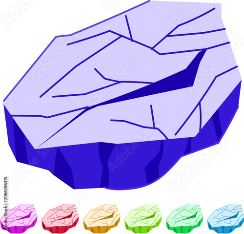 Картината върху платно crevasse ice crack cartoon