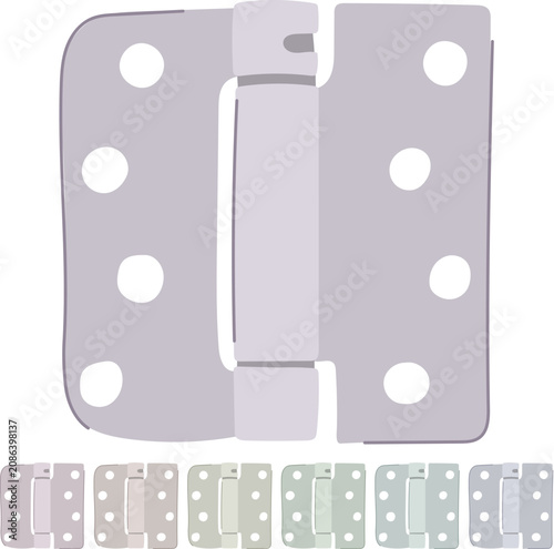 home door hinge cartoon. steel object, tool detail, construction interior home door hinge sign vector