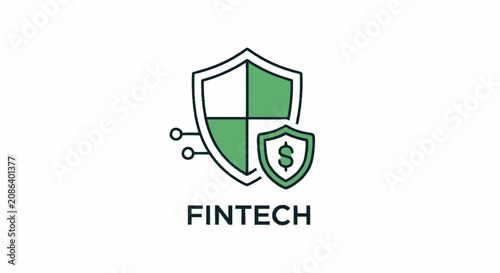 Fintech security icon representing financial technology protection and secure digital banking transactions.