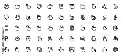 Schilderij op canvas Gesture icon set