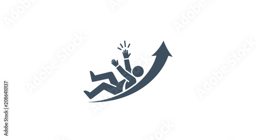 Person riding up arrow successfully.