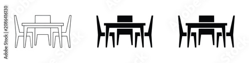Bild auf Leinwand Dinner table icon on white background