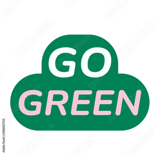 Go Green Badge Flat Vector Icon