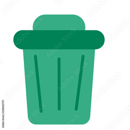 Trash Bin Flat Vector Icon