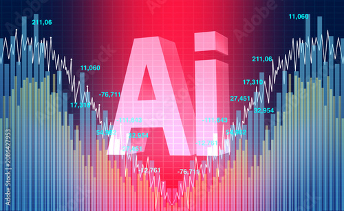 Fotografie AI Market Slump  as Artificial intelligence economic decline as falling valuations investor caution and weakening technology stocks reshape the future of the AI industry