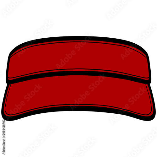 Red Visor Hat Cap Design Illustration Vector