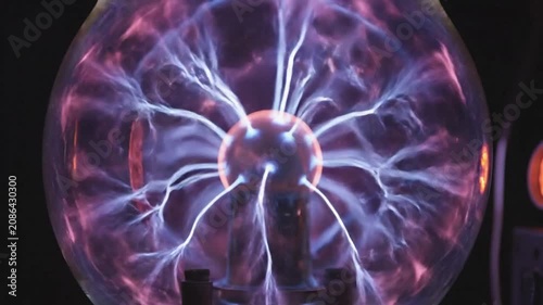 Plasma Ball Lightning Arc Energy Discharge Scientific Experiment Glowing Plasma Orb Abstract Energy Flow Visual Concept