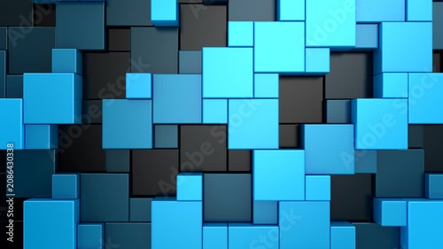 Background of Cubes. Abstract motion, loop, two color, 3d rendering, 4k resolution
