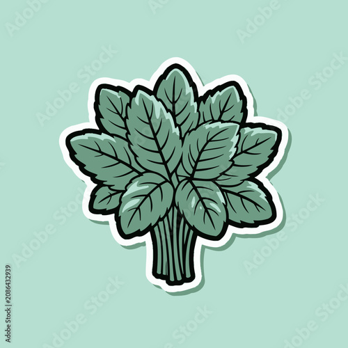 Green leafy vegetable bunch illustration.