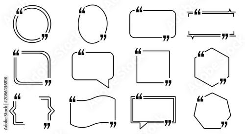 Фотография Quote icon set with speech bubble frame