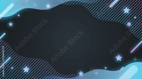 Modern Abstract Background With Undulating Cyan And Lavender Fluid Shapes Glowing Stars And Diagonal Stripes Frame