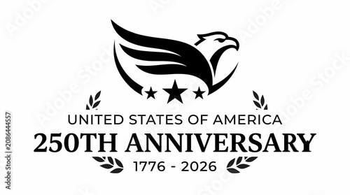 United States 250th Anniversary Sestercentennial Logo With Eagle Laurel Wreath And Stars Commemorating 1776 To 2026