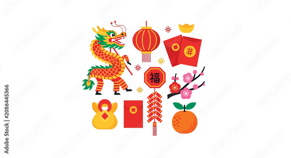 Fototapeta premium Chinese New Year Dragon Decorations.