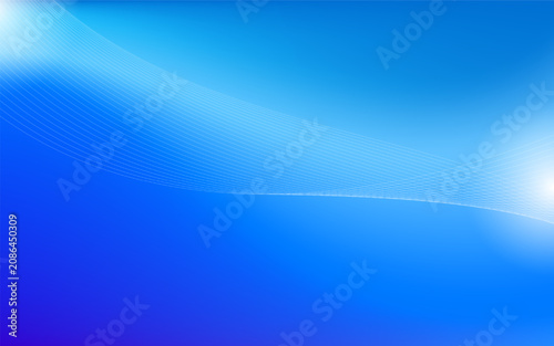 Abstract Blue Gradient Background with Flowing White Wave Lines
