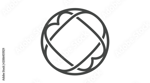 Obraz na płótnie Black and white geometric circle symbol.