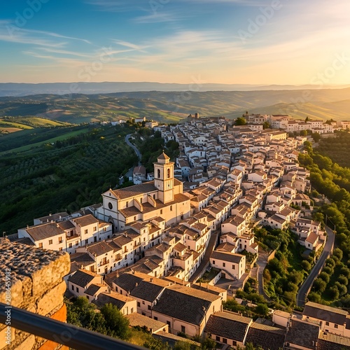 Aerial view of historic European city with autumn foliage.