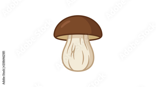 Canvastavla 20260703 Illustration of a single brown mushroom with a cream stem and brown cap