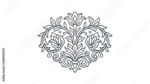 Valokuva Intricate Floral Design Element Illustration.