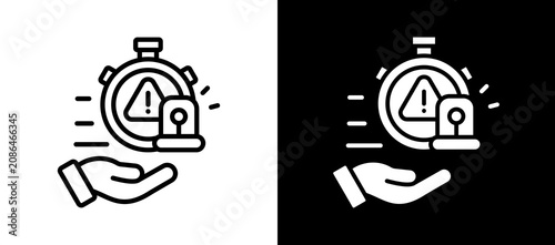 Bilde på lerret Emergency Response whiteblack icon