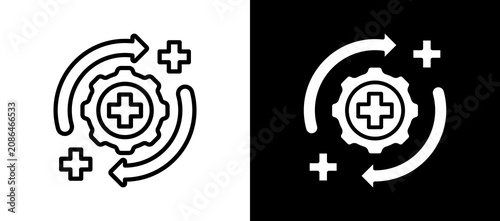 Schilderij op canvas Operational Recovery whiteblack icon