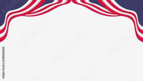 Konstfotografi American patriotic border with red and white stripes and blue starry background