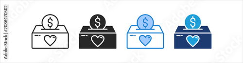 Charity Icon Set Multiple Style Vector Collection