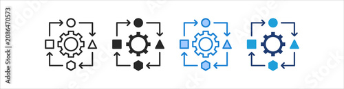 Photos Adaptation Icon Set Multiple Style Vector Collection