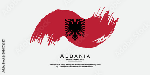 Albania flag vector graphic. Rectangle Albanian flag illustration. Albania country flag is a symbol of freedom, patriotism and independence.