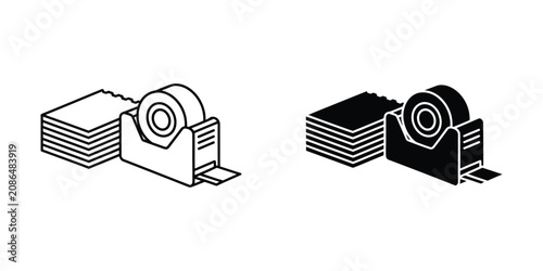 Isometric Hard Drive Data Storage Devices with Stacked Disks and Read Heads Illustration