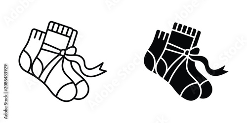 Pair of Classic Dress Shoes Vector Illustration Line Art Outline Style