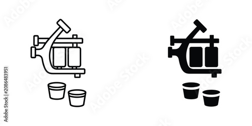 Coffee Maker Brewing Icons Line Art Vector Illustration Set