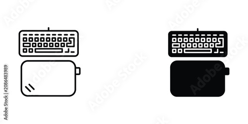 Hand Holding Smartphone with Empty Screen and Charging Cable Outline Vector Illustration