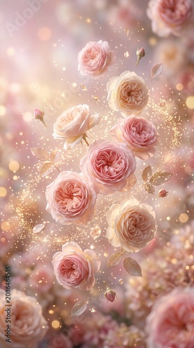 Floating Rose Light Fantasy Background