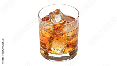 Tablou pe pânză Glass of fresh iced alcoholic cocktail beverage refreshment isolated on a transp